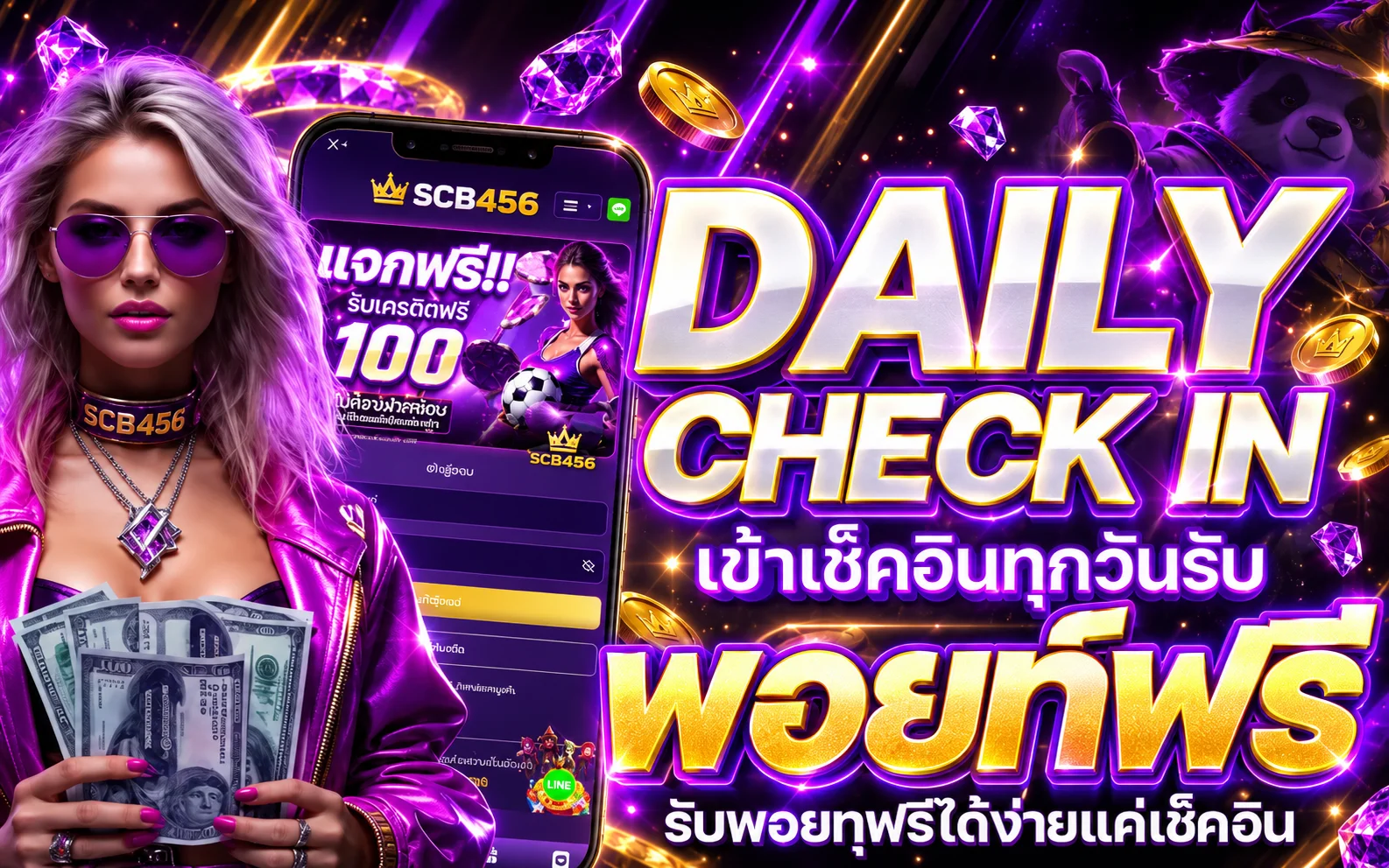 กิจกรรมเช็กอิน SCB456 บนมือถือ